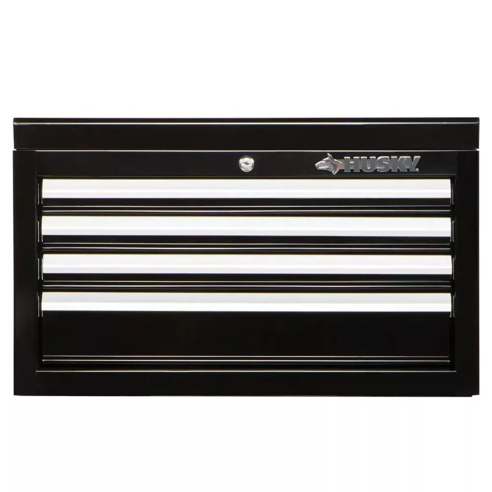 26 IN. W 4-DRAWER TOOL CHEST IN GLOSS BLACK-Kikonat