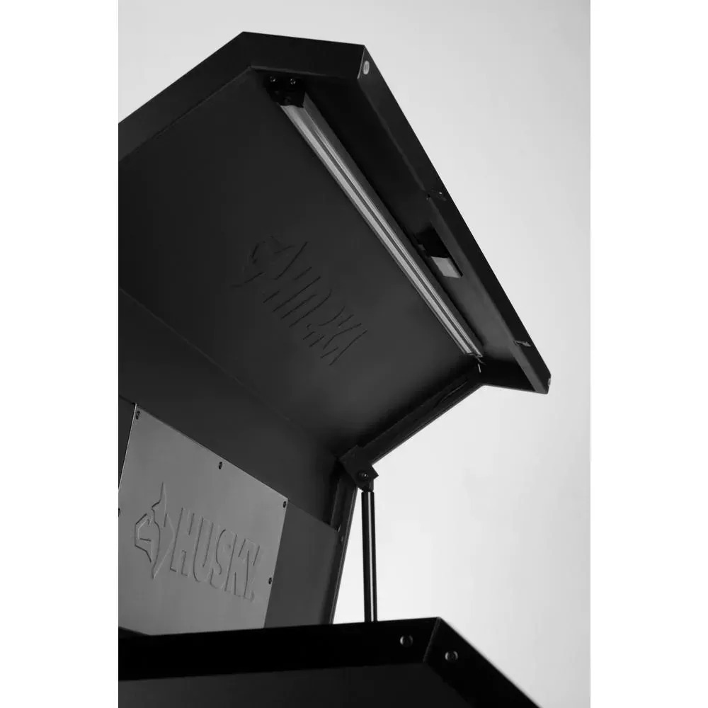 INDUSTRIAL 52 IN. W X 21.5 IN. D 6-DRAWER MATTE BLACK TOP TOOL CHEST WITH PULL-OUT WORK SURFACE AND LED LIGHT-Kikonat