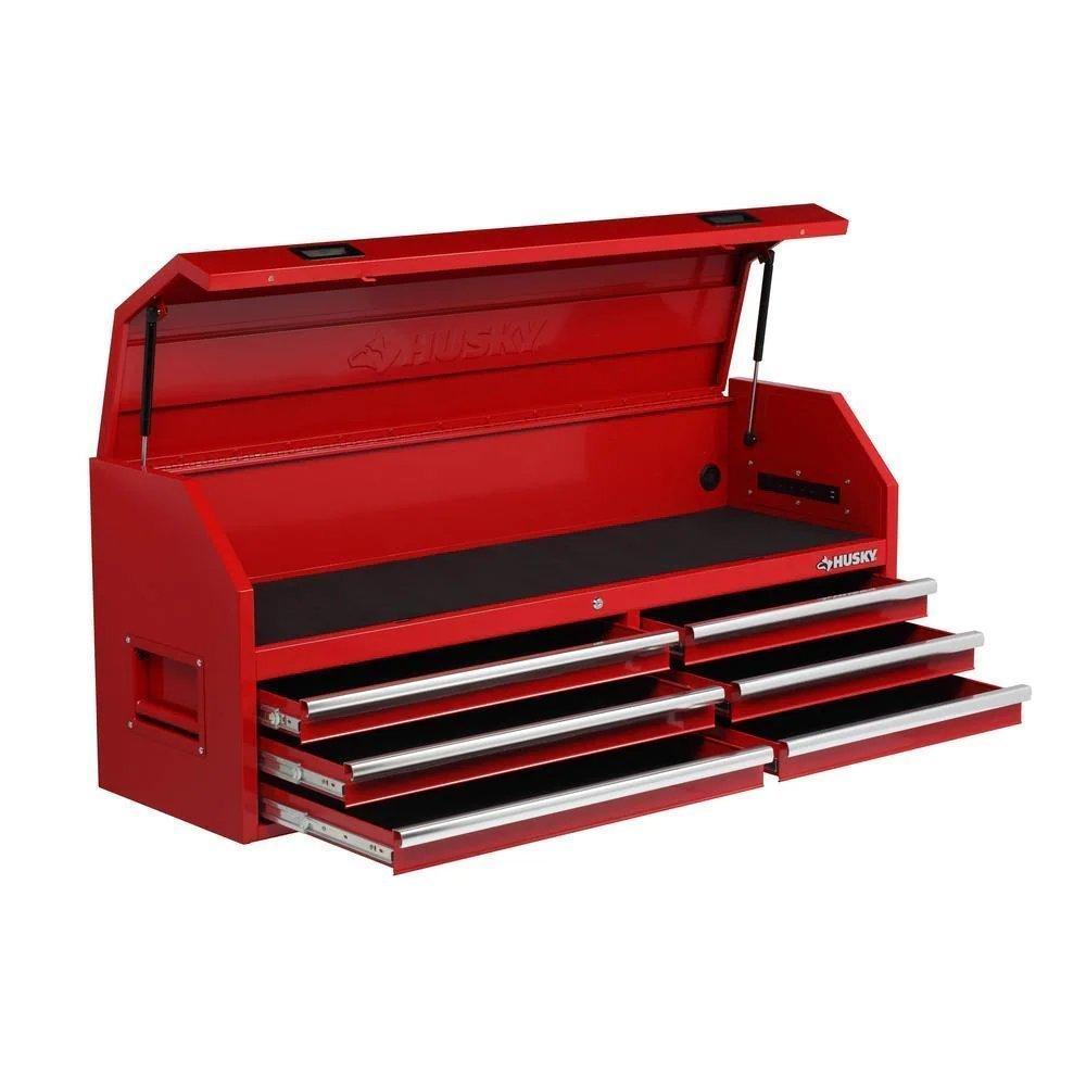 61 in. W 18-Drawer Combination Tool Chest and Rolling Cabinet Set in Gloss Red-Kikonat