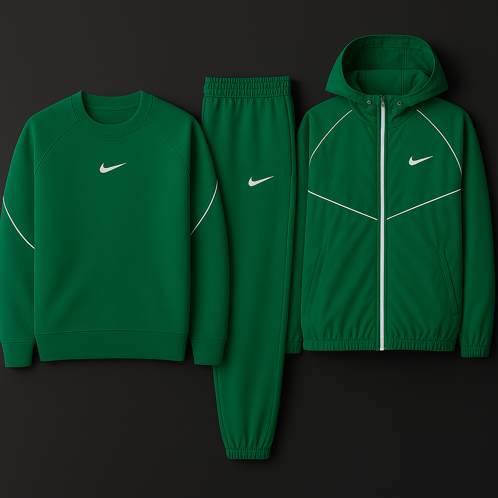 NK™ Complete Set - Sweatshirt, Pants and Windproof Hooded Jacket-Kikonat