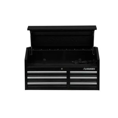 41 IN. 6-DRAWERS TOP CHEST IN BLACK-Kikonat