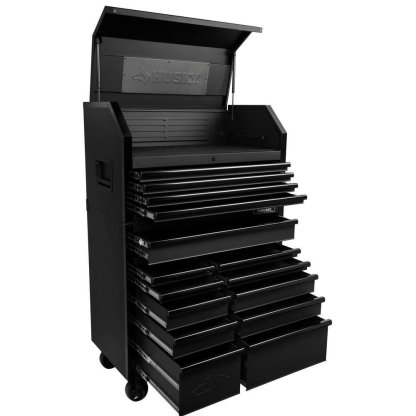 Industrial 41 in. W x 21.5 in. D 15-Drawer Tool Chest and Cabinet Combo in Matte Black-Kikonat
