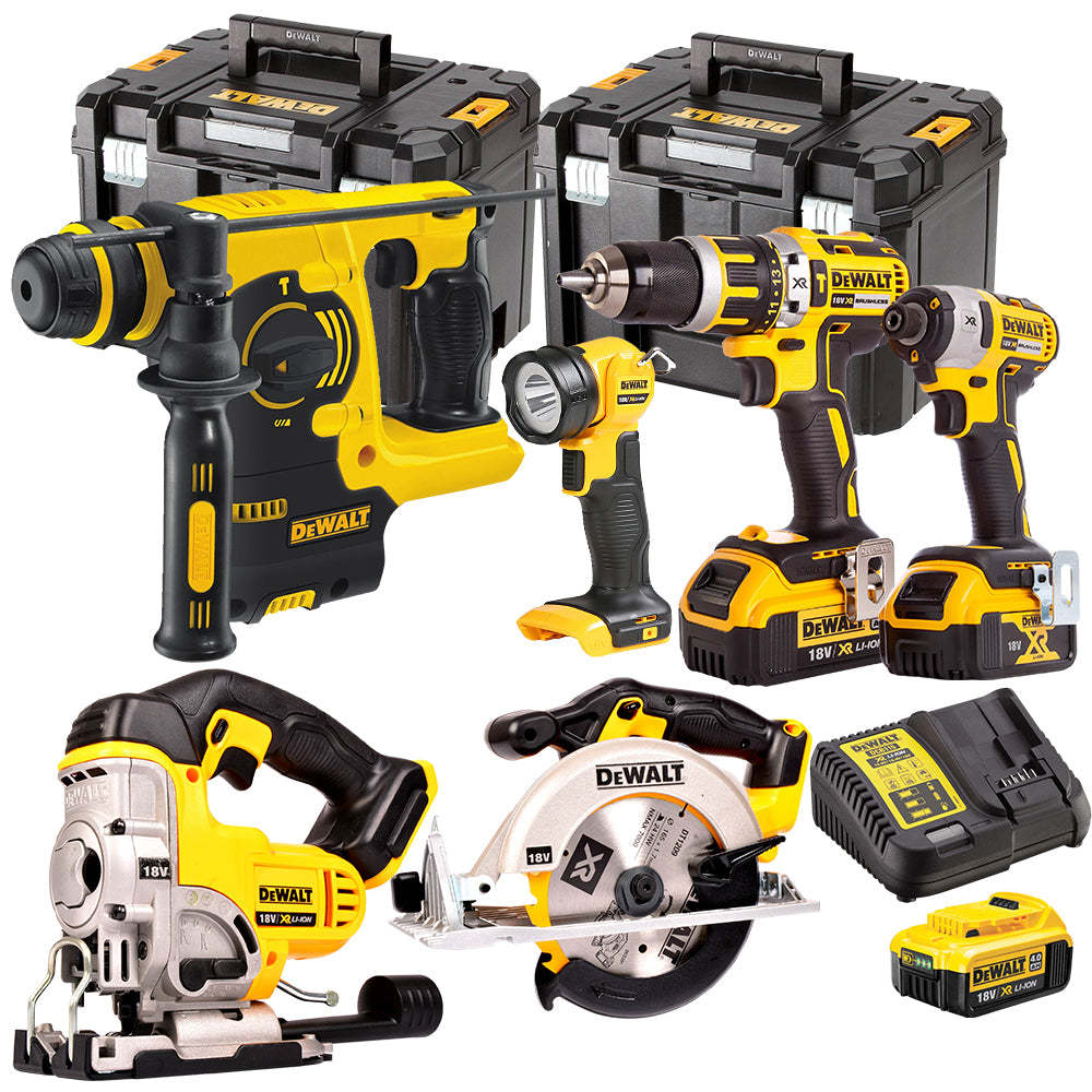 DCK699M3T 18V 6 Piece Kit 3 x 4.0Ah Batteries Charger & 2 x TSTAK Kitboxes-Kikonat