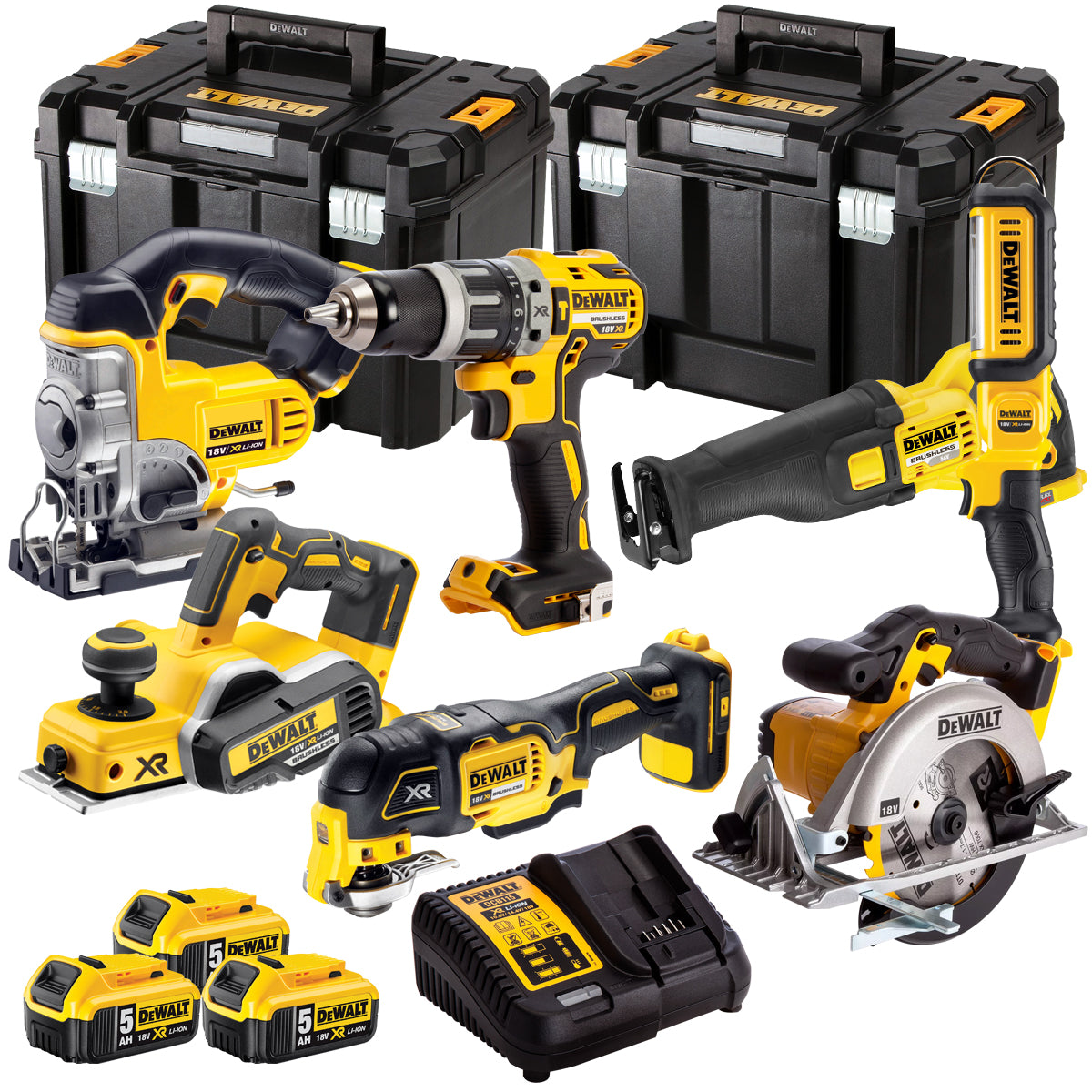 18V 7 Piece Power Tool Kit with 3 x 5.0Ah Batteries T4TKIT-441-Kikonat