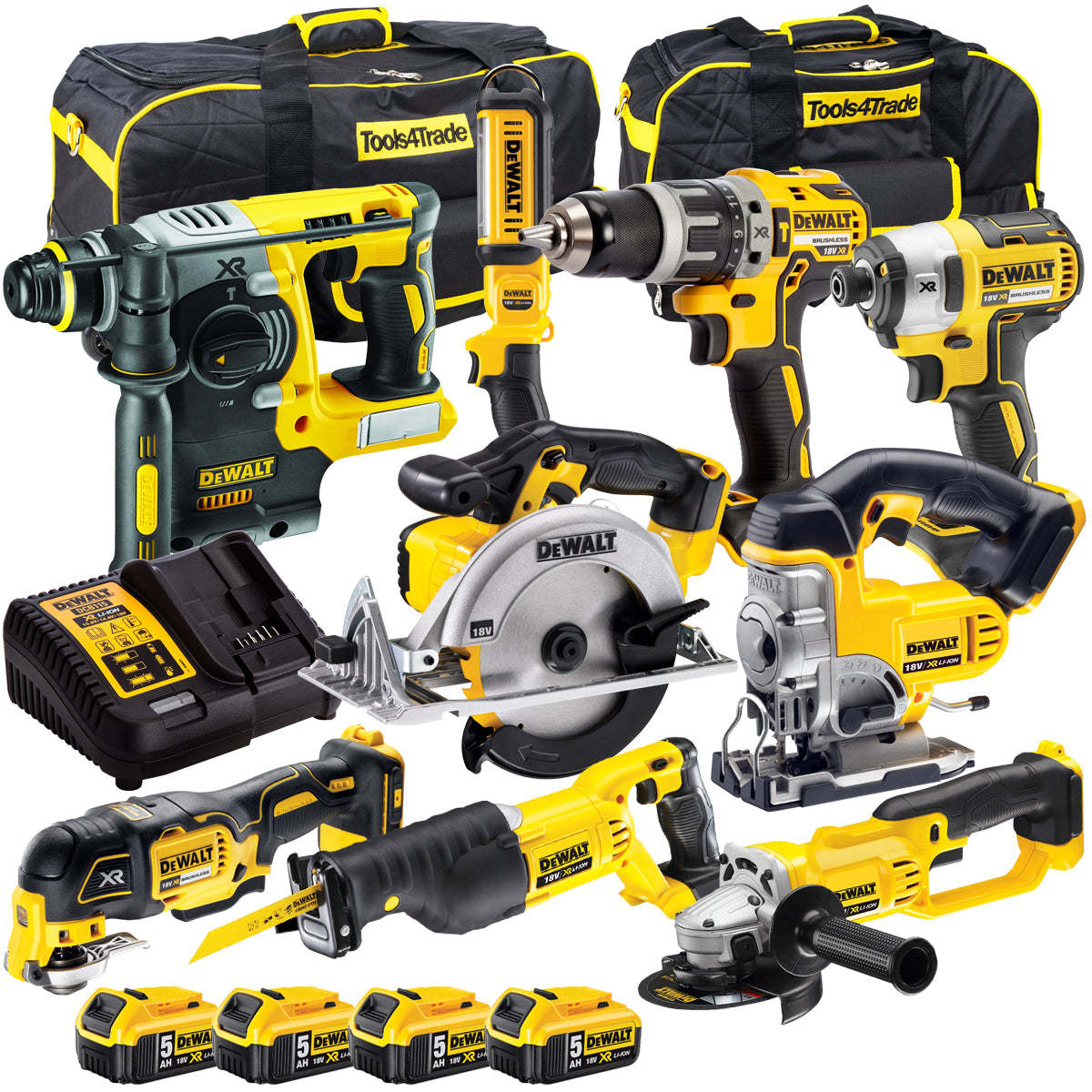 DCKT4T9AP4 18v XR Li-ion 9pc 4 x 5.0Ah Batteries & Bag Kit-Kikonat