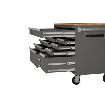 52 in. 9-Drawer Mobile Workbench in Gloss Gray-Kikonat