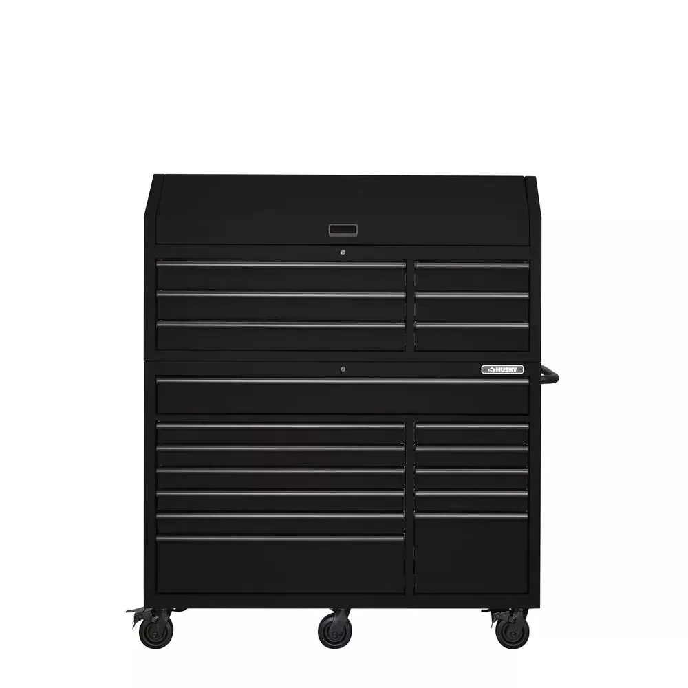 HEAVY-DUTY 56 IN. W 18-DRAWER COMBINATION TOOL CHEST AND CABINET SET, MATTE BLACK-Kikonat