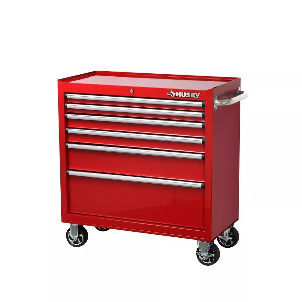 36 IN. 6-DRAWER ROLLER CABINET TOOL CHEST IN RED-Kikonat