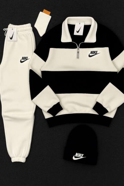 Complete Nk™ Outfit - Zip-up Sweatshirt + Pants + White Sneakers + Socks-Kikonat