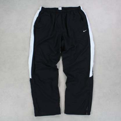 RARE 00s Baggy Trackpants Black-Kikonat