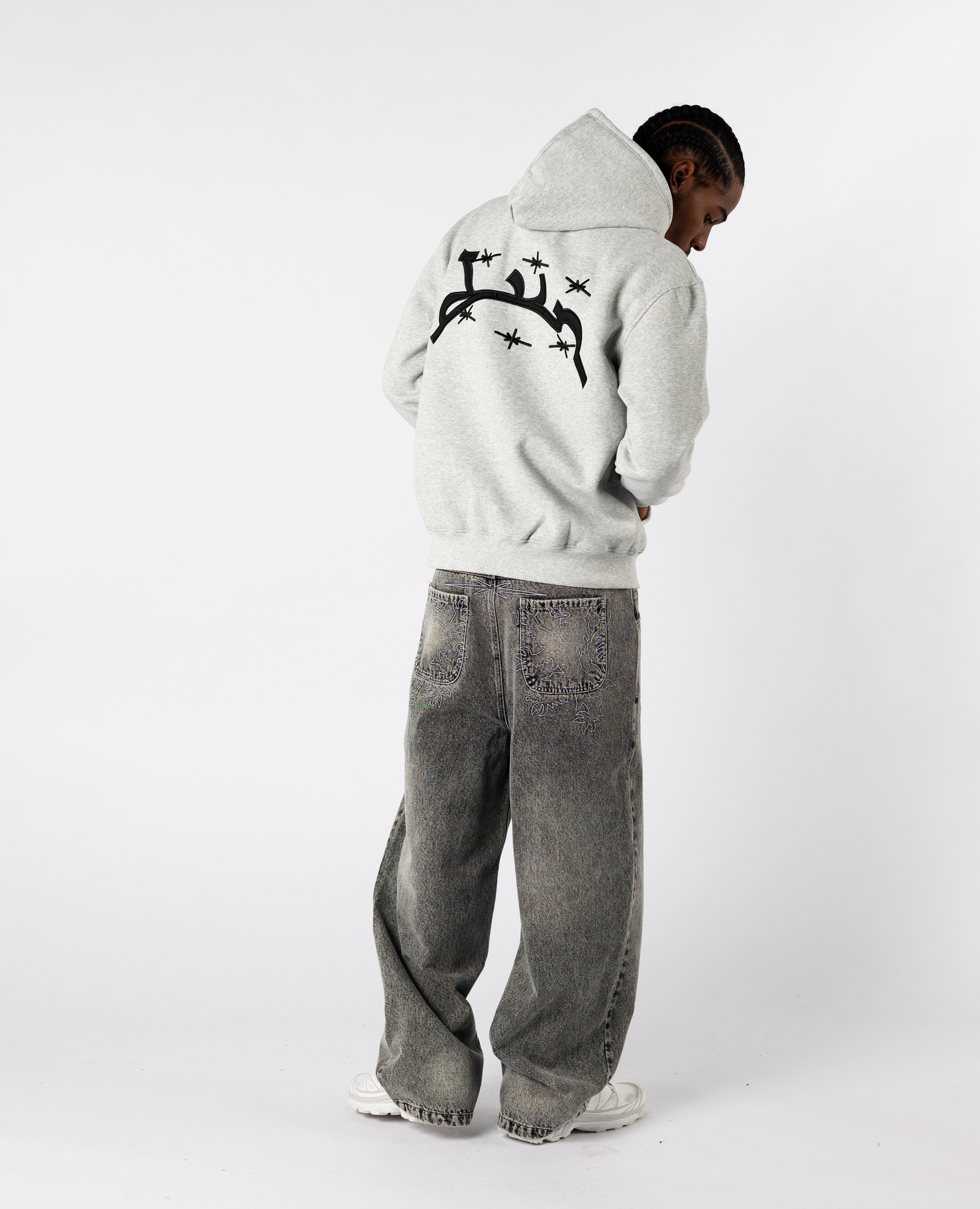 MOTTLED GREY ZIP-Kikonat