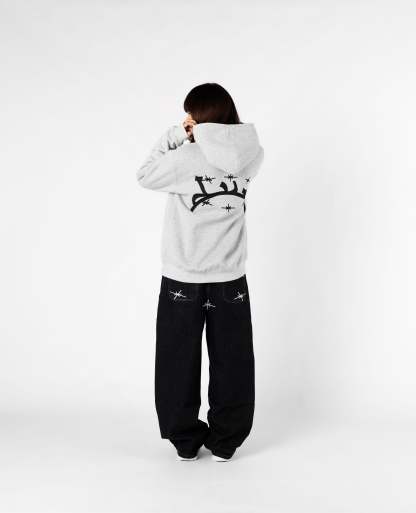 MOTTLED GREY HOODIE-Kikonat