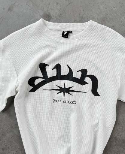 WHITE WAFFLE T-SHIRT-Kikonat