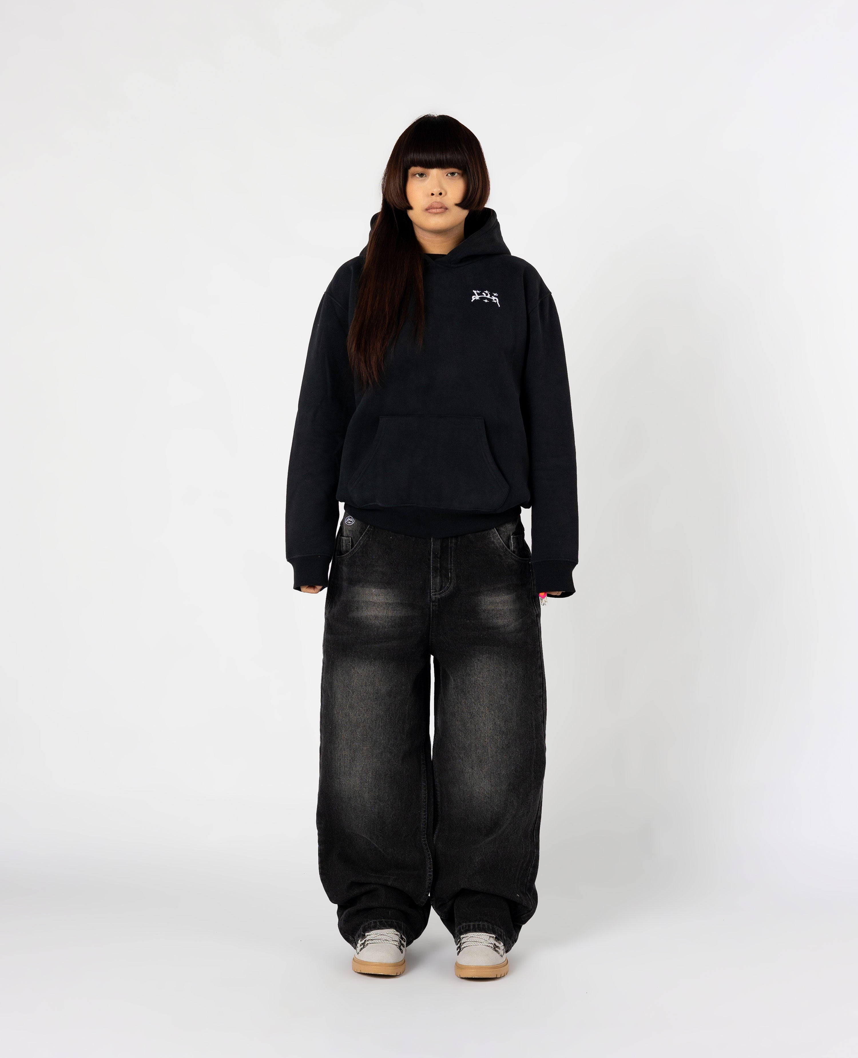 CURB BLACK HOODIE-Kikonat