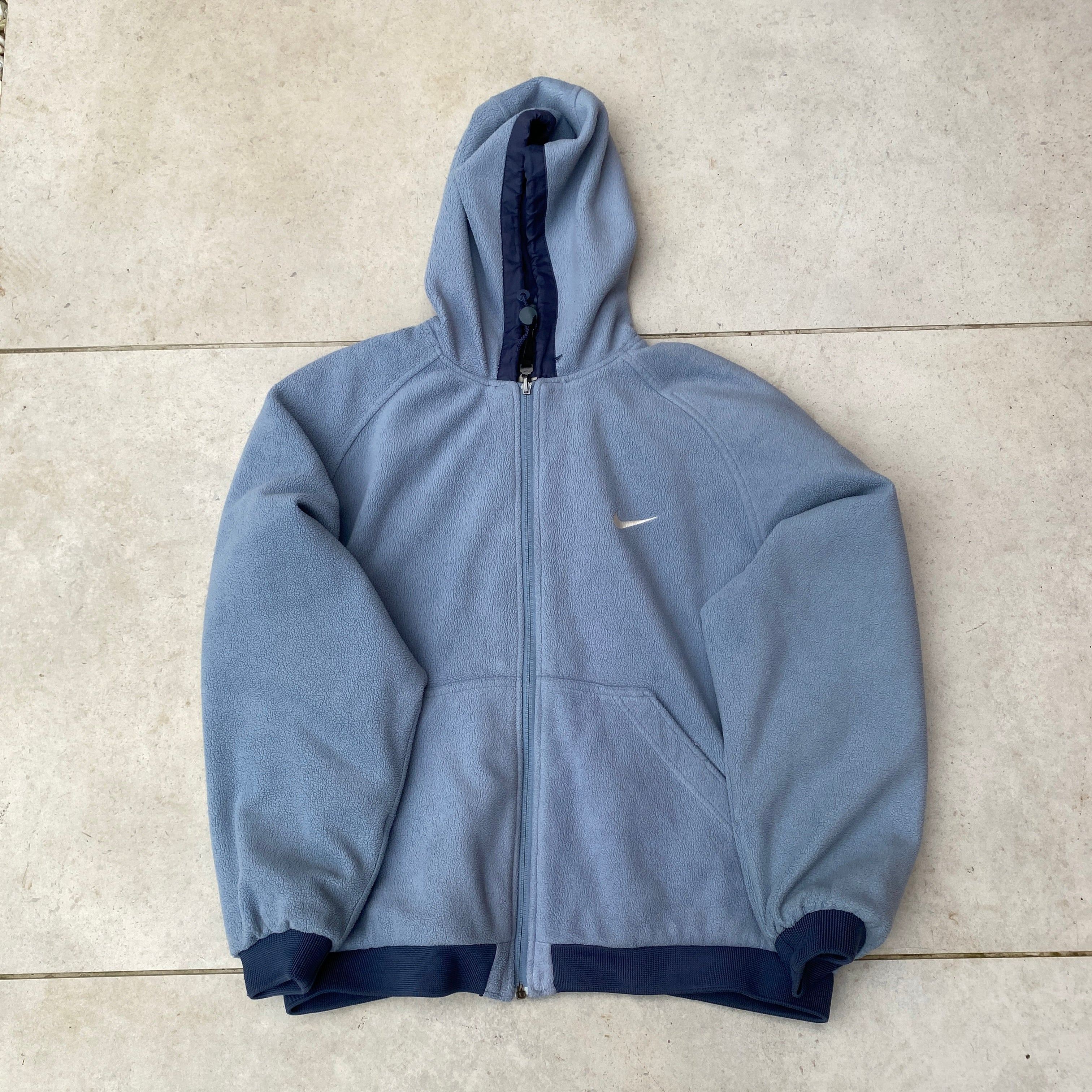 90s Reversible Fleece Coat Jacket Blue-Kikonat