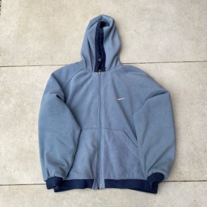 90s Reversible Fleece Coat Jacket Blue-Kikonat