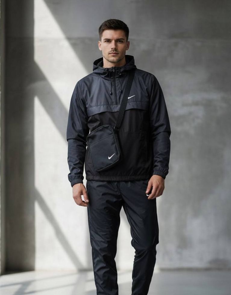 Men’s Windbreaker Tracksuit With Crossbody Bag