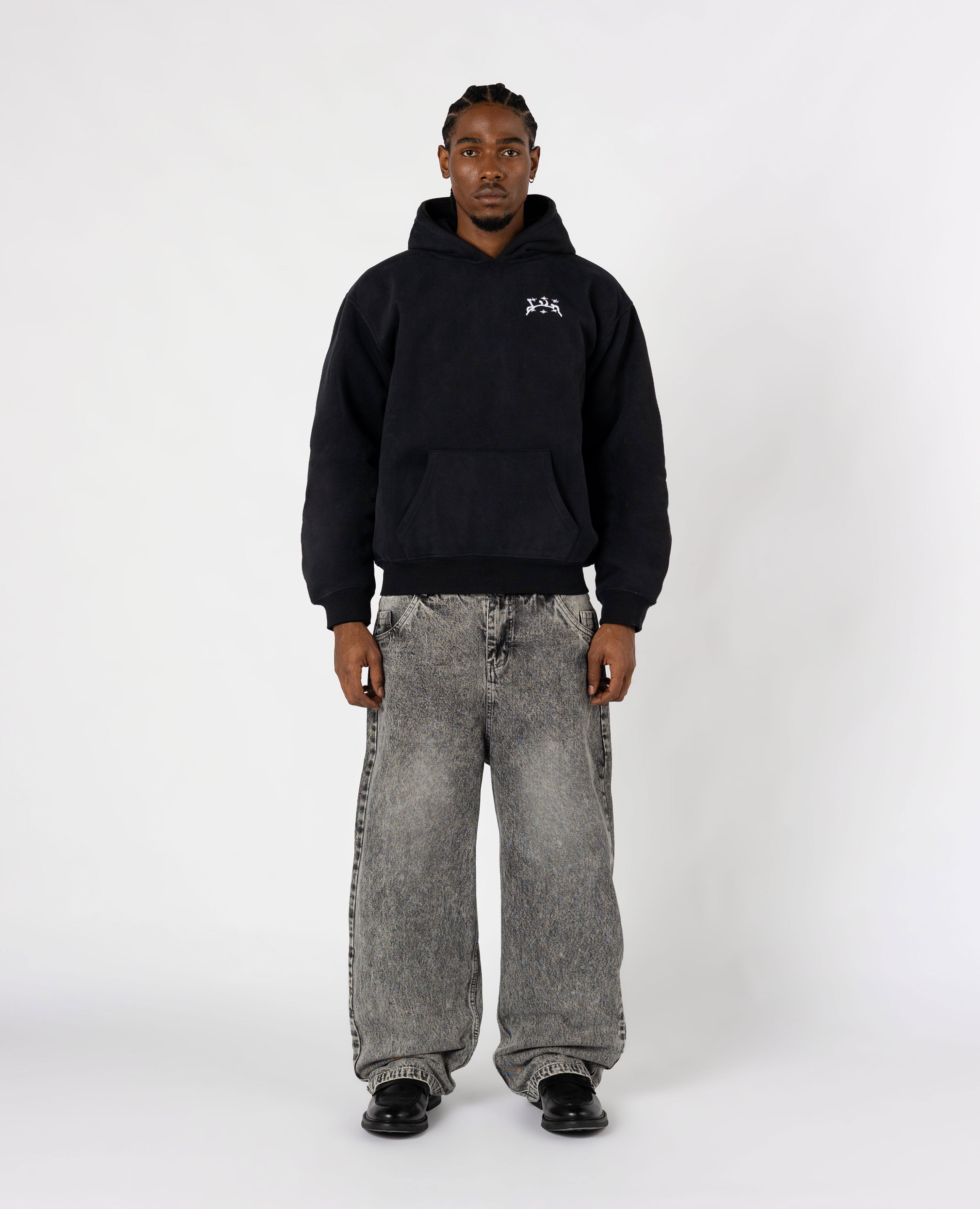 CURB BLACK HOODIE-Kikonat