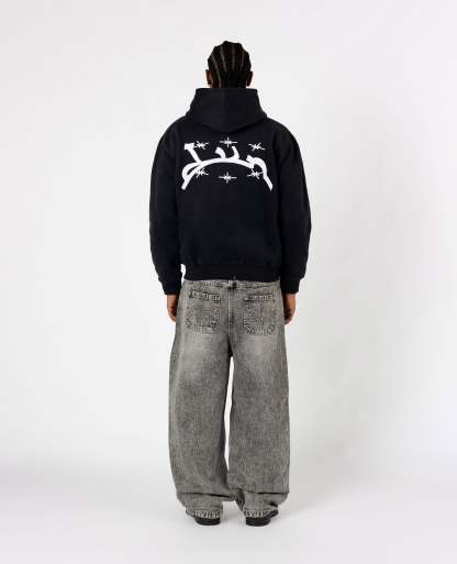 CURB BLACK HOODIE-Kikonat