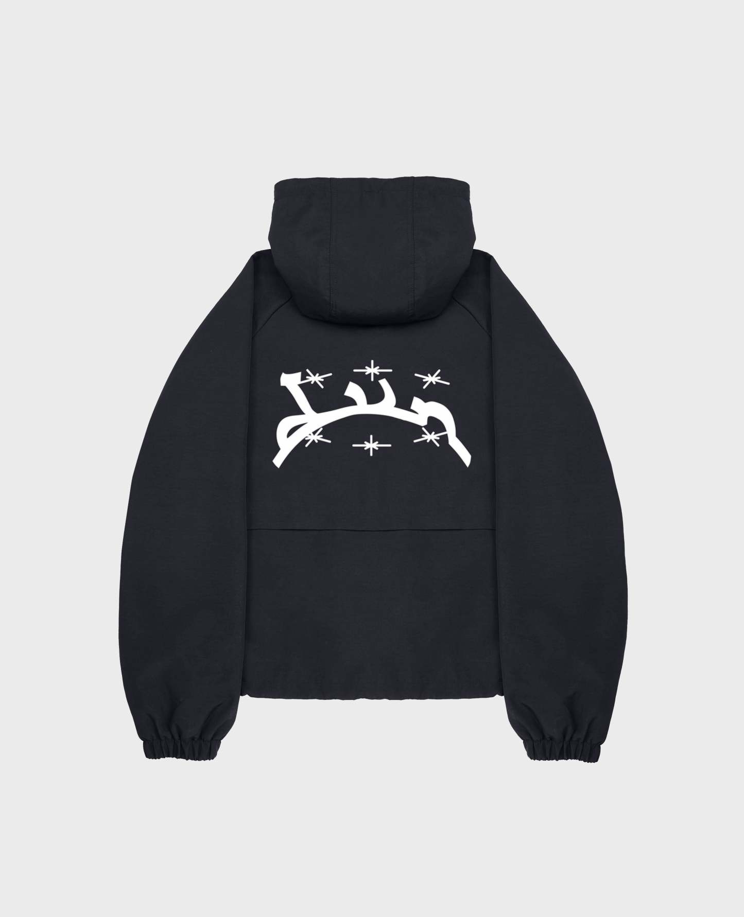 BLACK WINDBREAKER JACKET-Kikonat