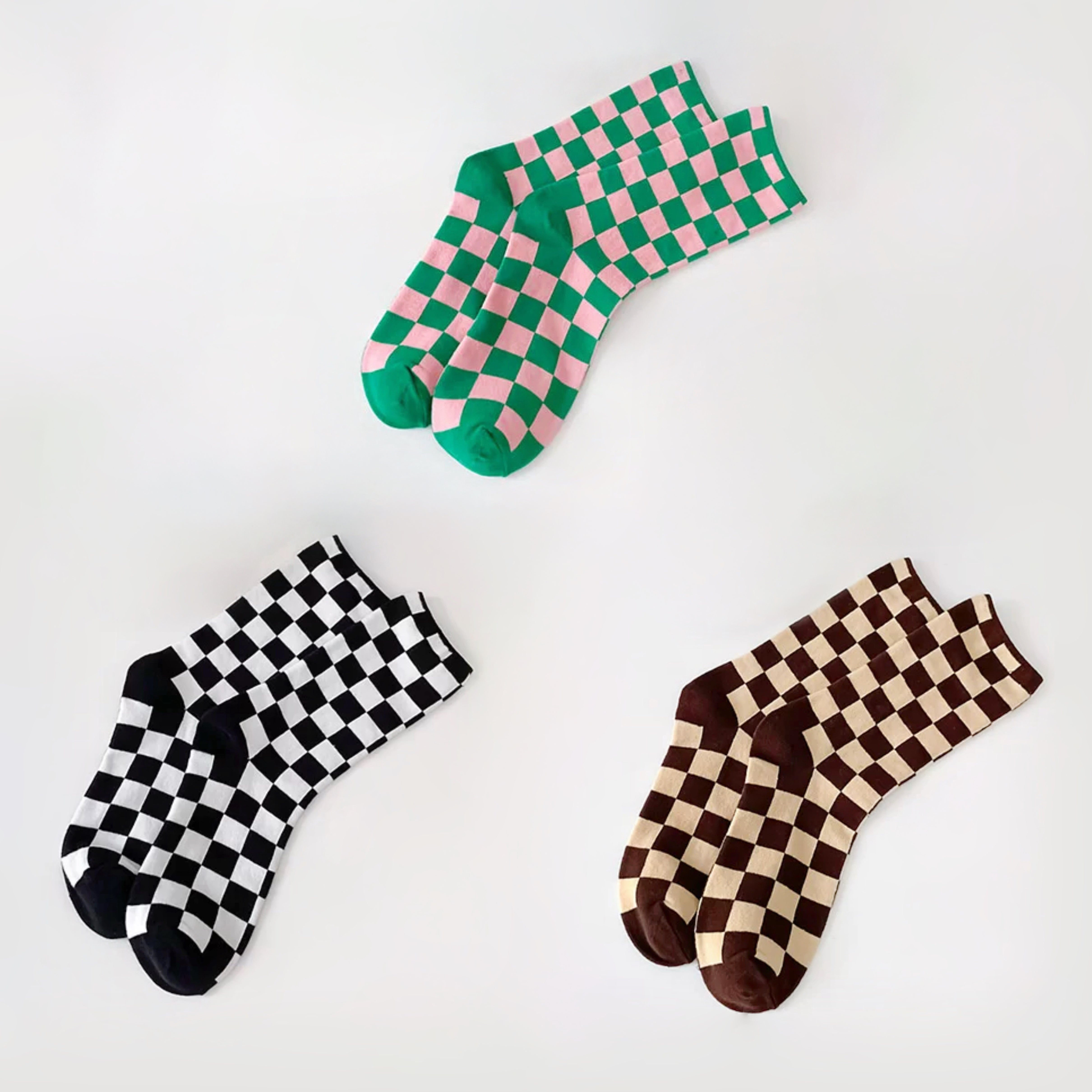 Checkerboard Colored Socks