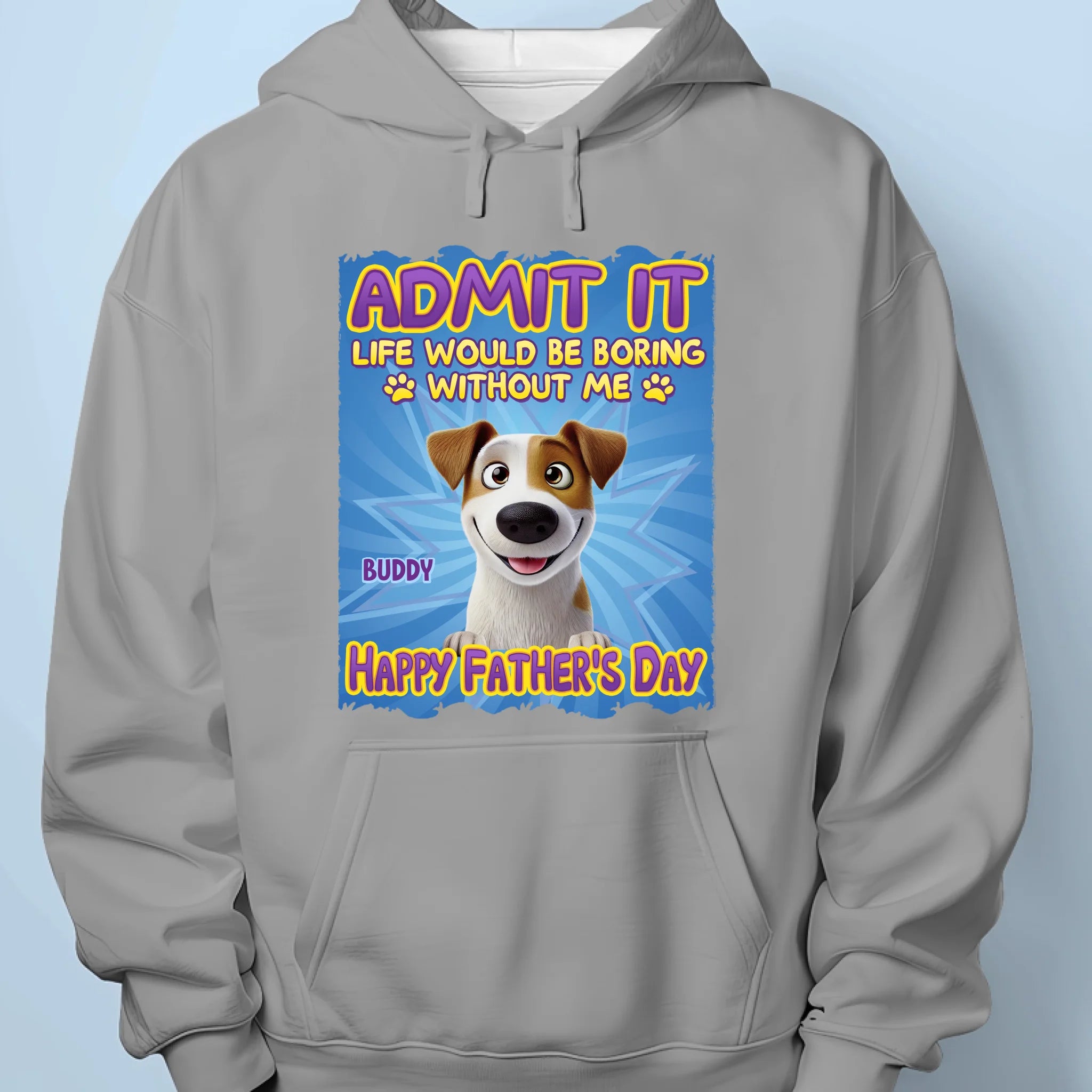 Whispers Of Love In Blue - Dog & Cat Personalized Custom Unisex T-shirt, Premium T-shirt, Hoodie - Father's Day,  Gift For Dad, Pet Owners, Pet Lovers