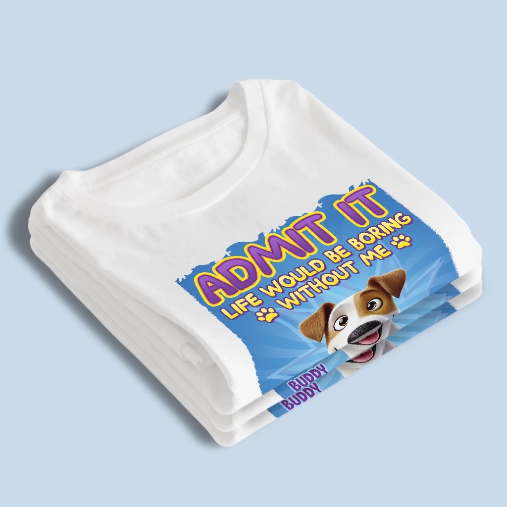 Whispers Of Love In Blue - Dog & Cat Personalized Custom Unisex T-shirt, Premium T-shirt, Hoodie - Father's Day,  Gift For Dad, Pet Owners, Pet Lovers