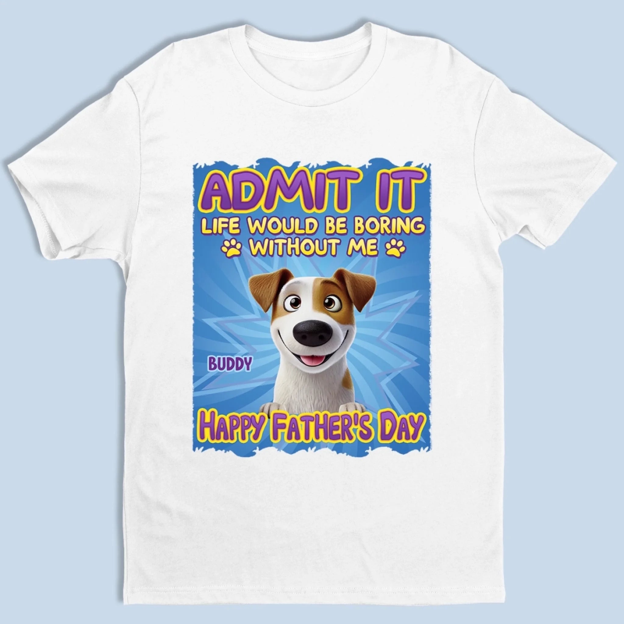 Whispers Of Love In Blue - Dog & Cat Personalized Custom Unisex T-shirt, Premium T-shirt, Hoodie - Father's Day,  Gift For Dad, Pet Owners, Pet Lovers