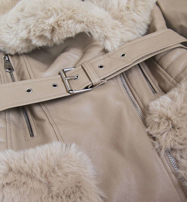 Beige fur jacket