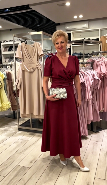 ✨Wyprzedaż specjalna 48% TANIEJ✨ sukienka midi z dekoltem w serek