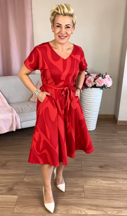 ✨Oferta specjalna -48% TANIEJ✨ Sukienka z paskiem i kieszeniami