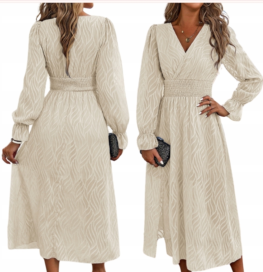 🔥 PROMOCJA! Elegancka sukienka maxi damska – Unikatowy wzór + wygodny elastyczny pas ✨