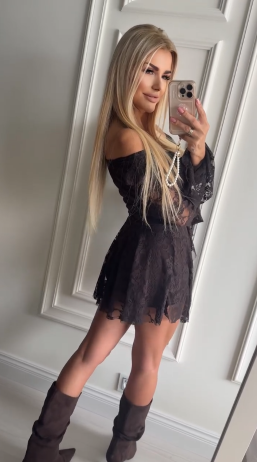 💖Limitowana wyprzedaż 48% TANIEJ💖Sukienka z odkrytymi ramionami, z koronką i długimi rękawami