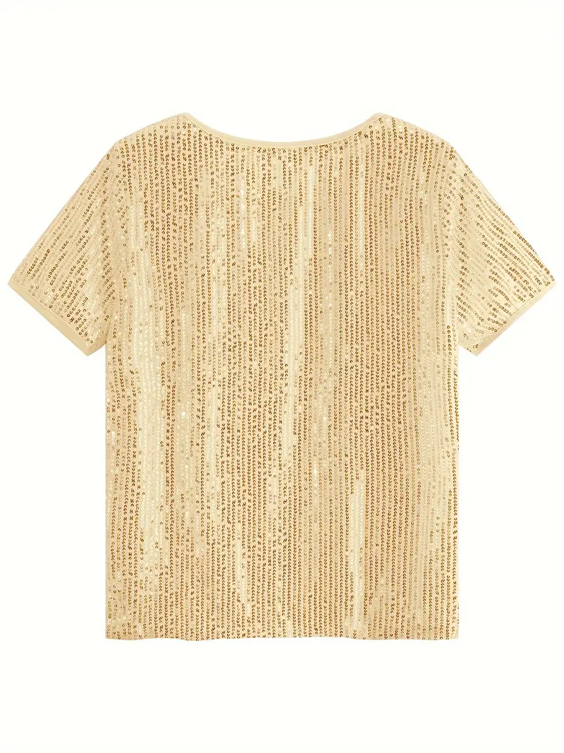 ELEGANCKI KOMPLET CASUALOWY z cekinami! Krótki rękaw + proste nogawki - SUPER WYGODNY & MODNY! 🌟PROMOCJA: -35% TYLKO DZIŚ!