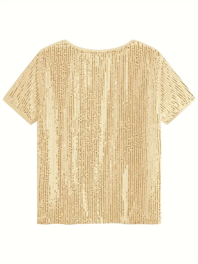 ELEGANCKI KOMPLET CASUALOWY z cekinami! Krótki rękaw + proste nogawki - SUPER WYGODNY & MODNY! 🌟PROMOCJA: -35% TYLKO DZIŚ!