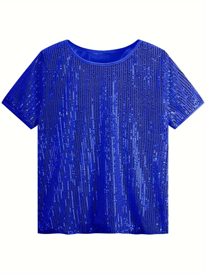 ELEGANCKI KOMPLET CASUALOWY z cekinami! Krótki rękaw + proste nogawki - SUPER WYGODNY & MODNY! 🌟PROMOCJA: -35% TYLKO DZIŚ!