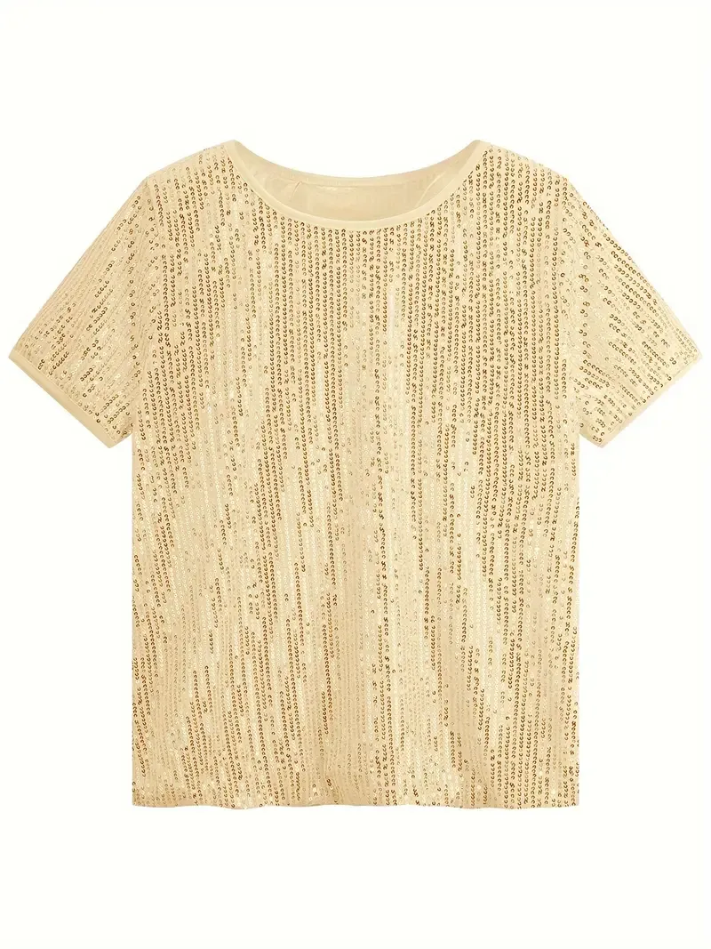 ELEGANCKI KOMPLET CASUALOWY z cekinami! Krótki rękaw + proste nogawki - SUPER WYGODNY & MODNY! 🌟PROMOCJA: -35% TYLKO DZIŚ!