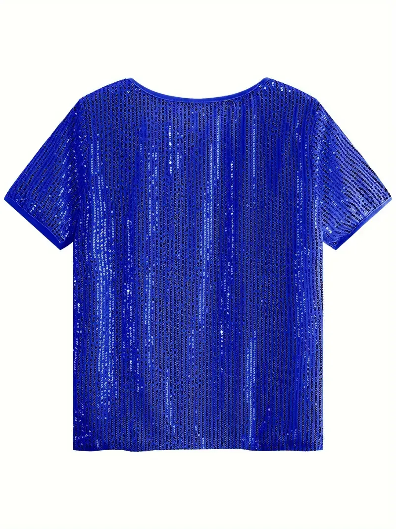 ELEGANCKI KOMPLET CASUALOWY z cekinami! Krótki rękaw + proste nogawki - SUPER WYGODNY & MODNY! 🌟PROMOCJA: -35% TYLKO DZIŚ!