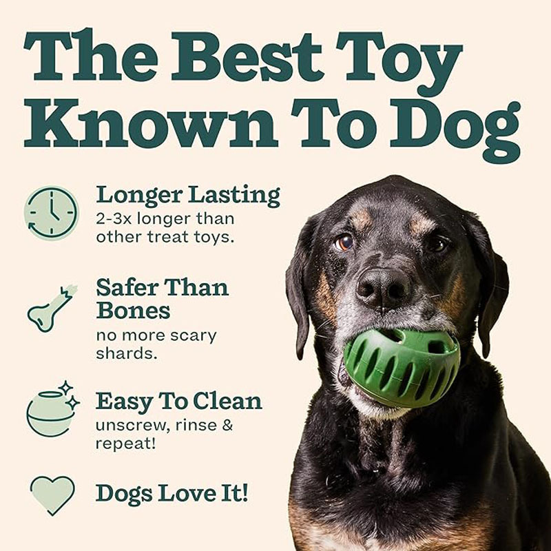 Interactive Silicone Treat Dispensing Ball for Dogs – Slow Feeder Chew Toy