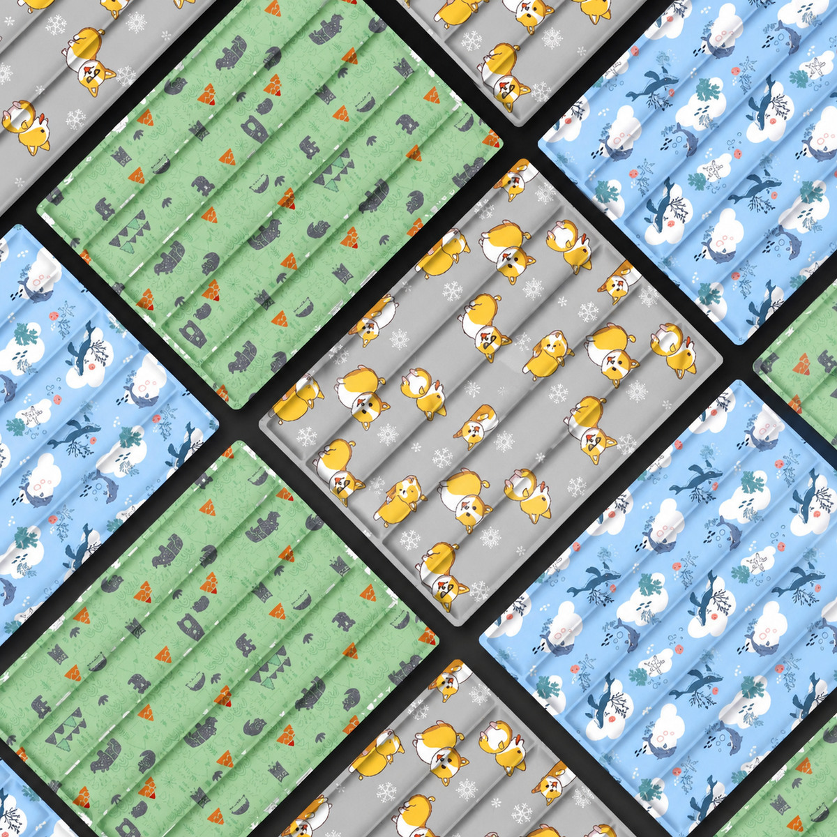 Assorted Pattern ChillNest Self-Cooling Pet Gel Mat