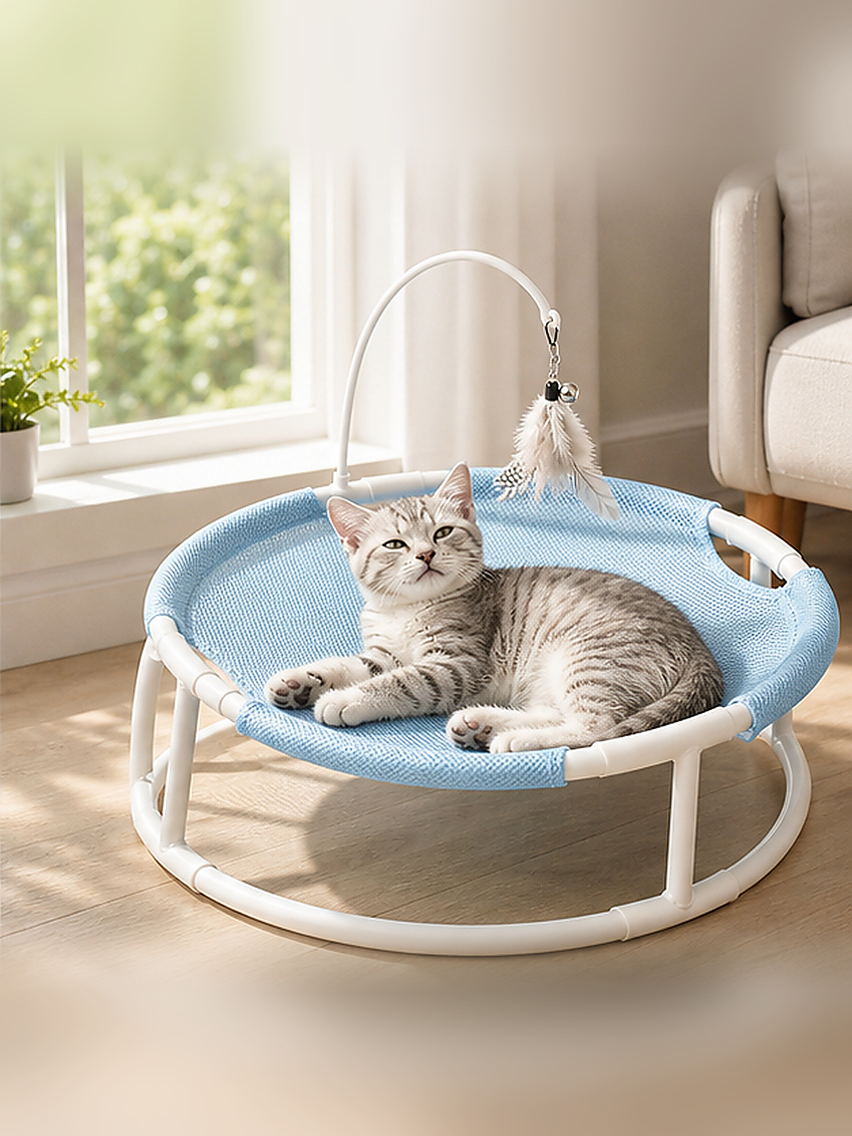 BreezeNest elevated cat hammock gallery image 2