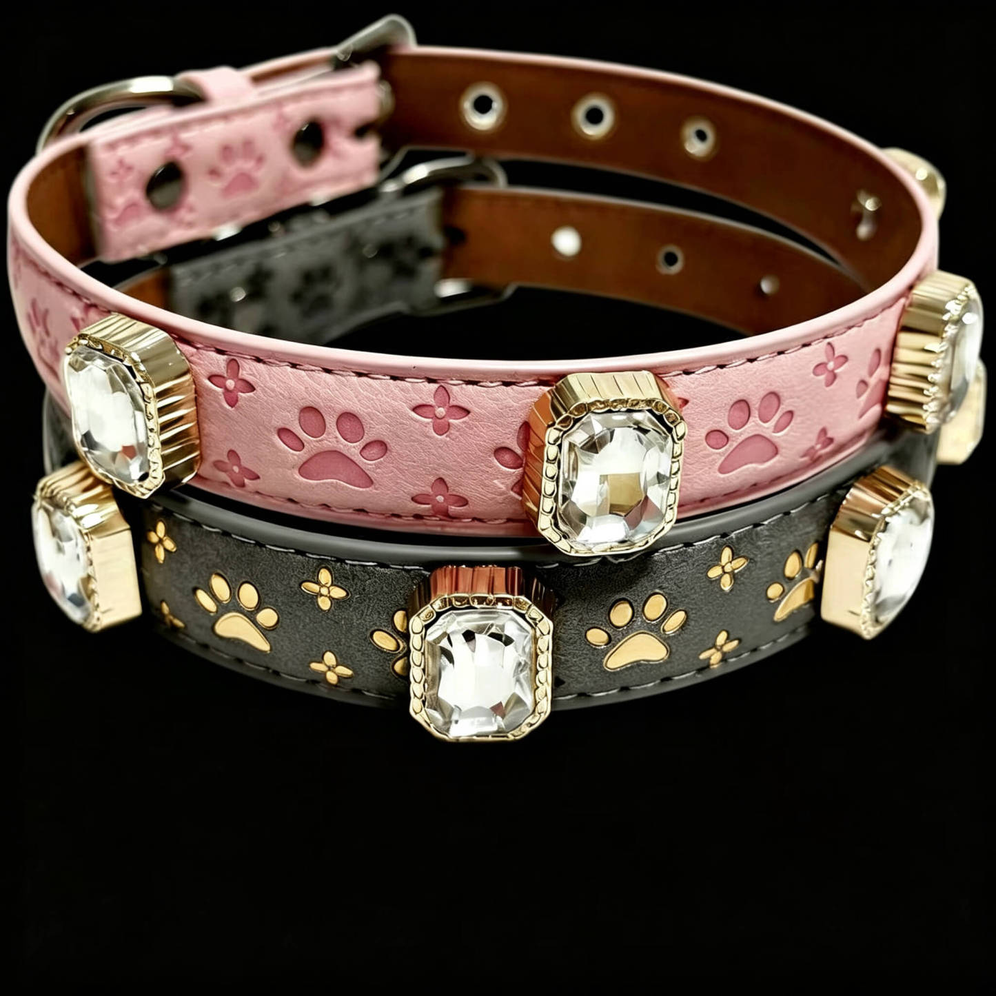 Pet Dog Paw Print Rhinestone Collar detail 15