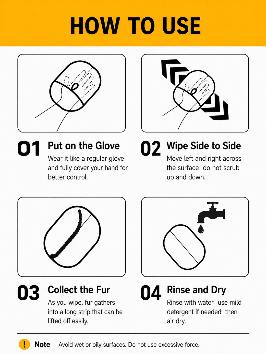 Reusable Pet Hair Removal Glove for Dogs and Cats
