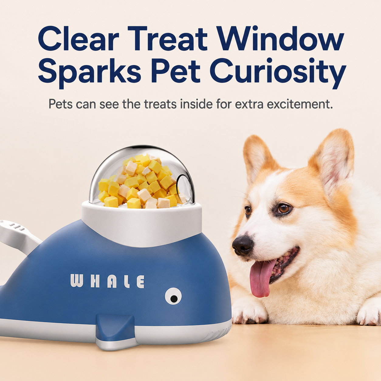 Interactive Pet Treat Dispenser Toy for Cats & Small Dogs – Cute Whale & Duck Shape Puzzle Feeder