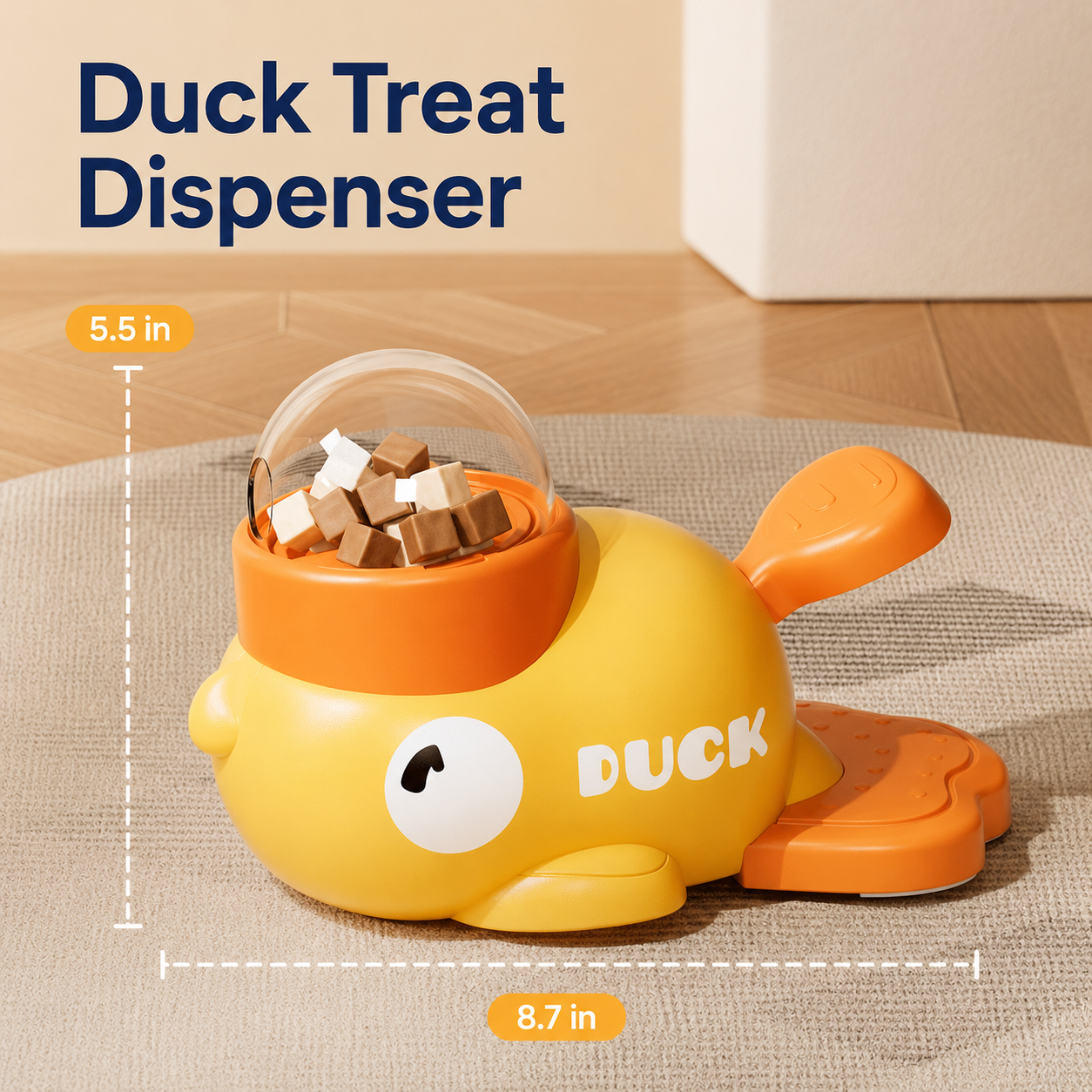 Interactive Pet Treat Dispenser Toy for Cats & Small Dogs – Cute Whale & Duck Shape Puzzle Feeder