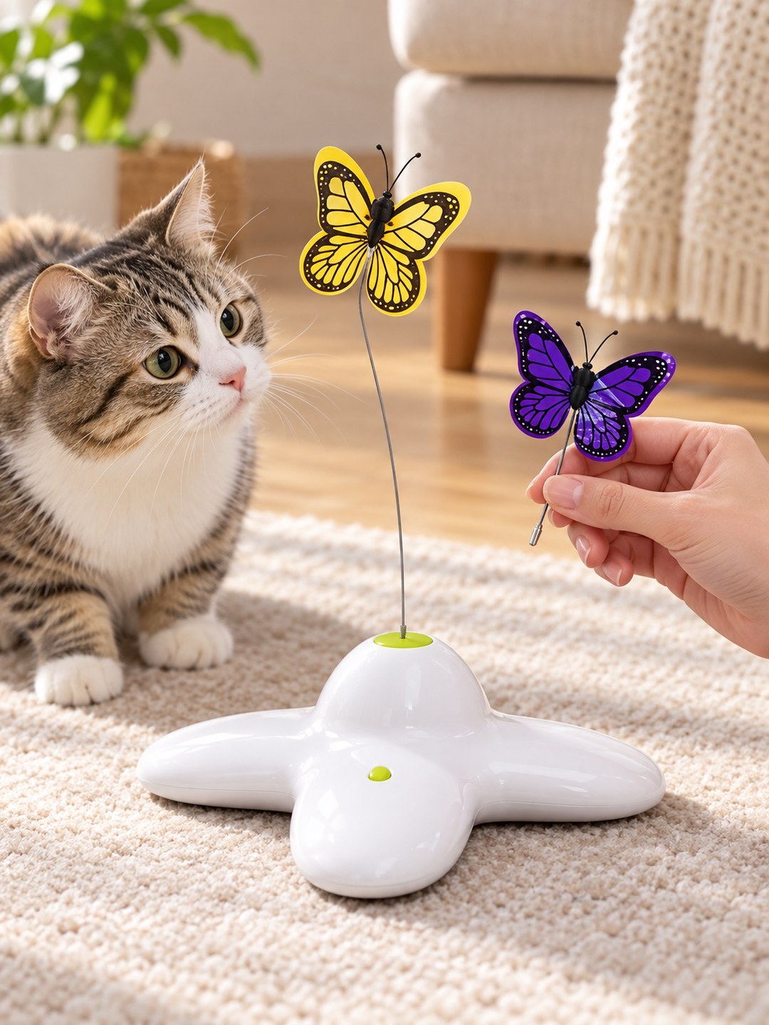 Havomi FlutterTrack Motion Butterfly Cat Toy -