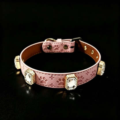 Pet Dog Paw Print Rhinestone Collar detail 12