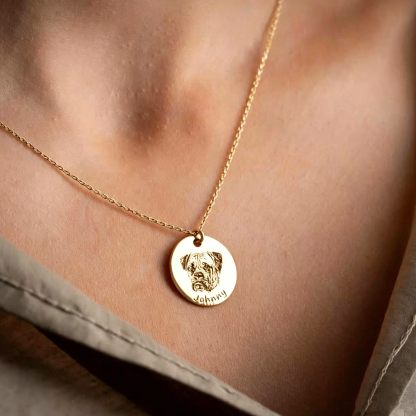 Custom Pet Portrait Engraved Necklace detail 4