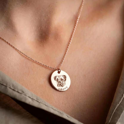 Custom Pet Portrait Engraved Necklace detail 3