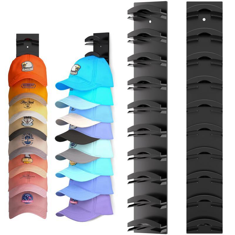 2 Pack Wall Mounted Hat Organizer for Baseball Caps, Adhesive Hat Rack for Closet and Door Storage image 2